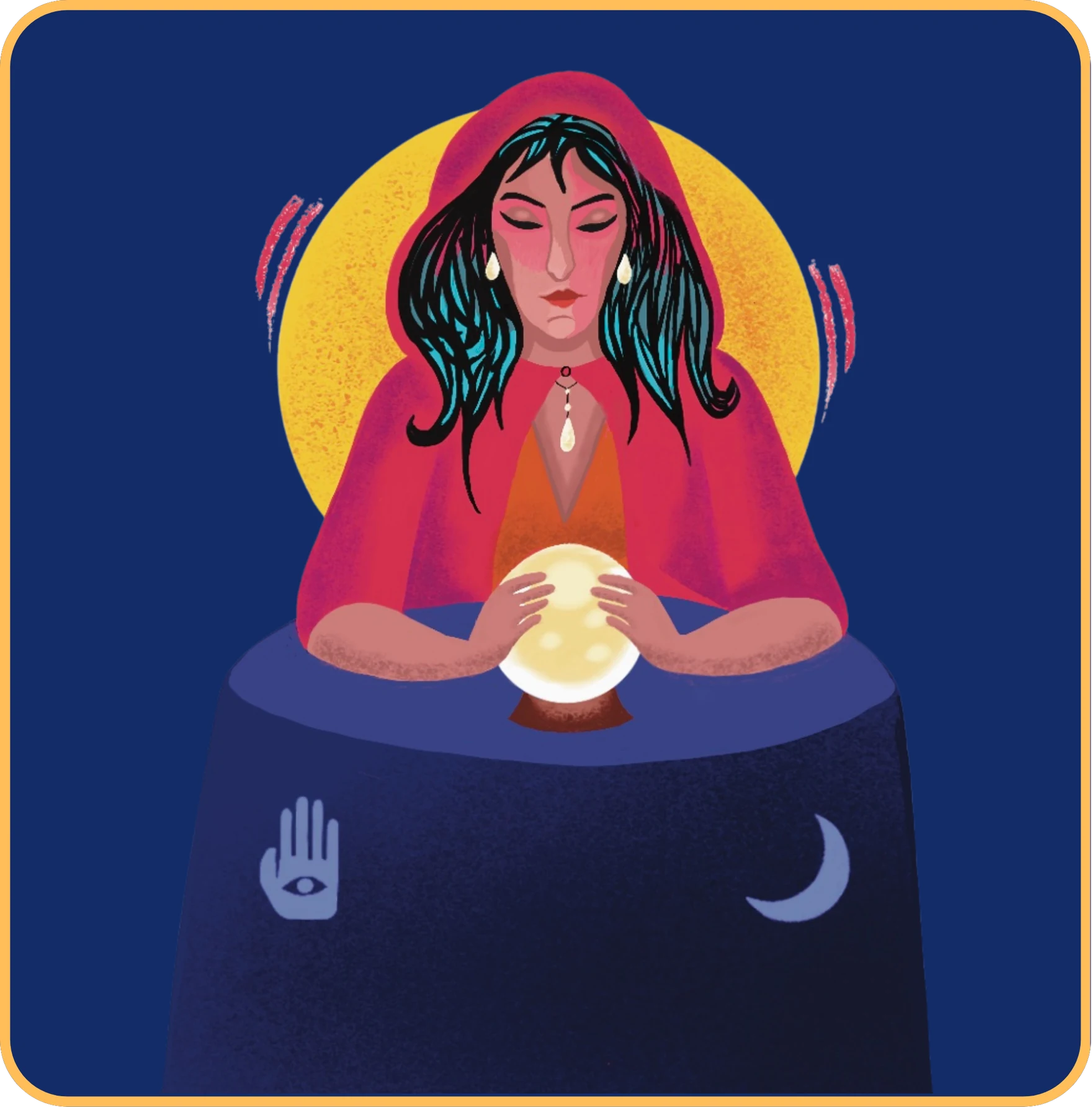 The Oracle, gazing into a crystal ball